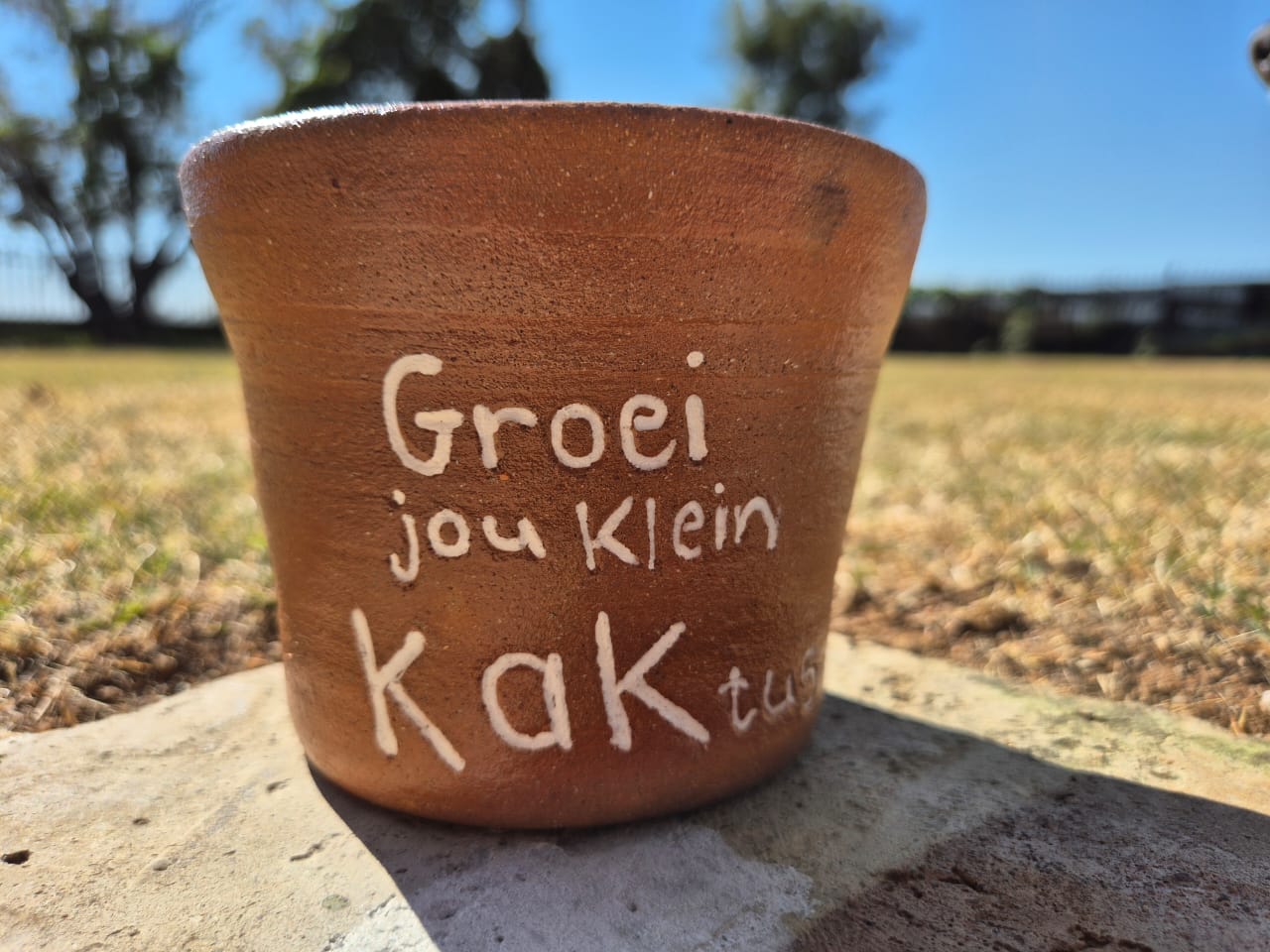 "Groei jou klein KAKtus" Clay Pot - Image 1