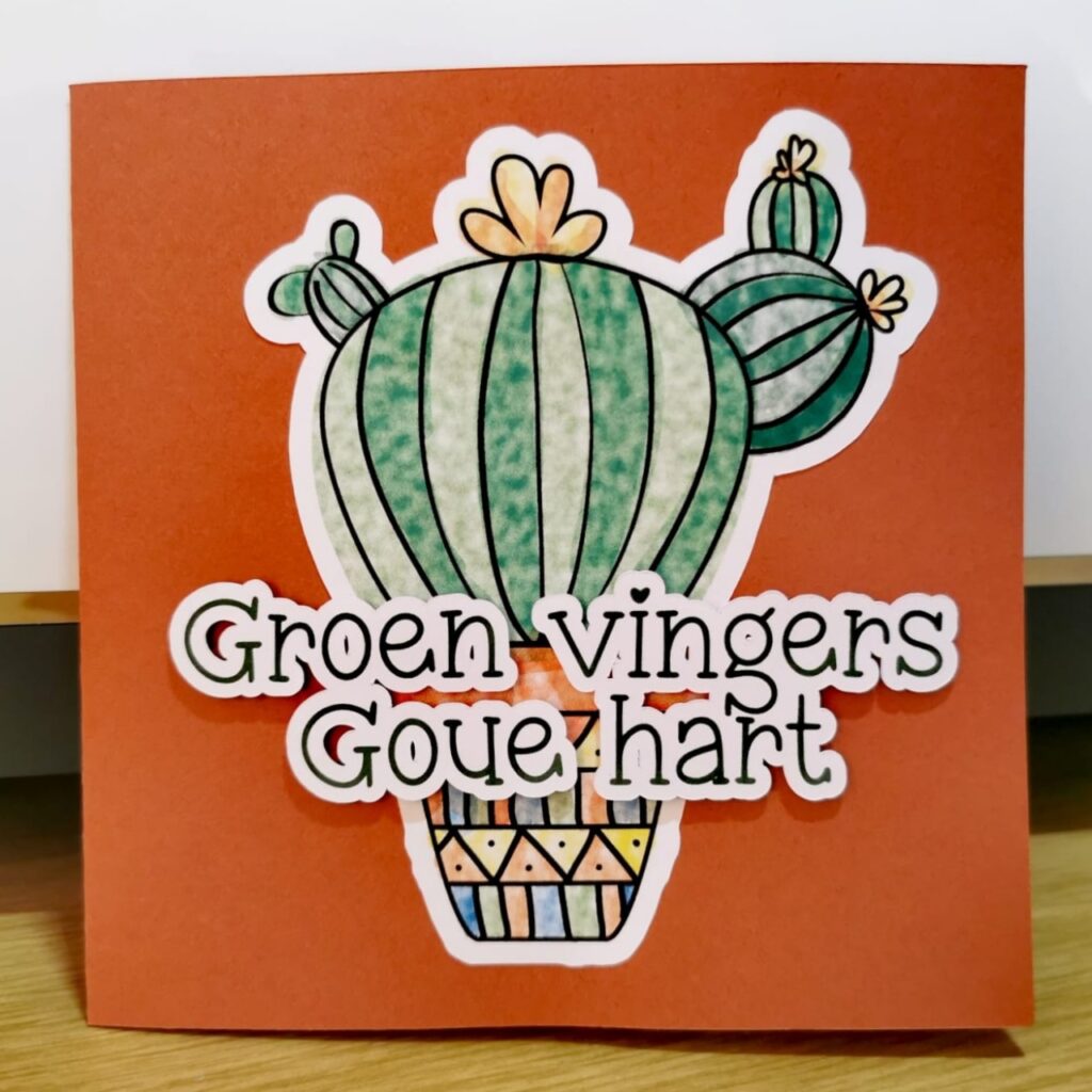 "Groen Vingers, Goue Hart" Card