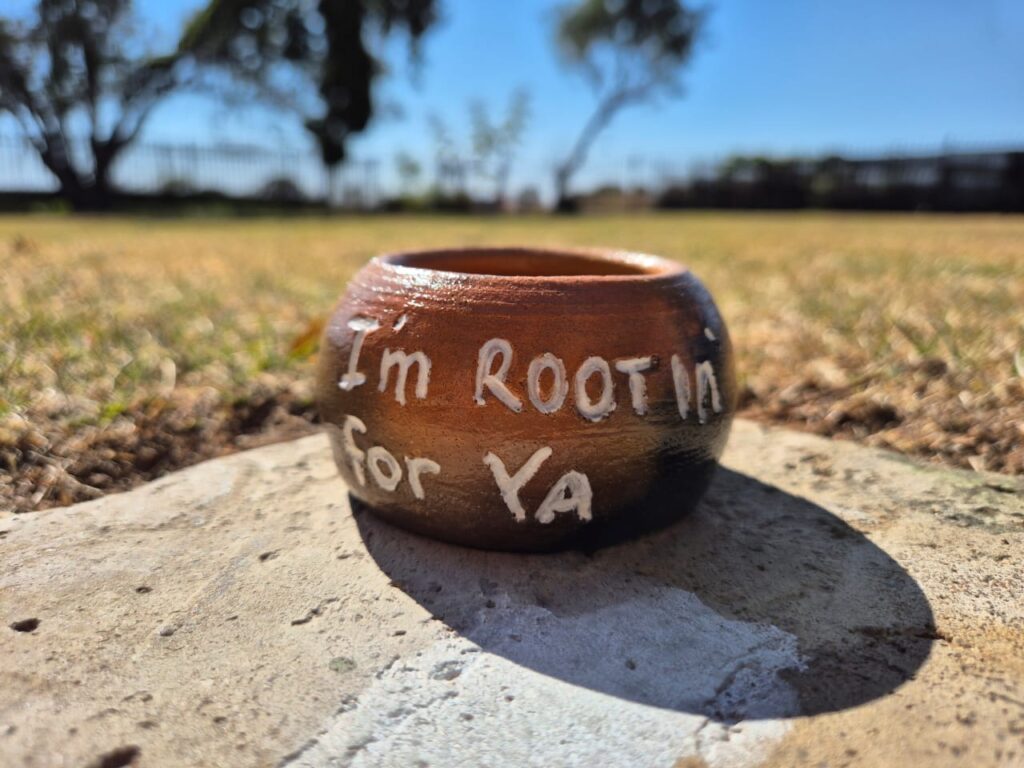 "I'm Rooting For Ya" Clay Pot